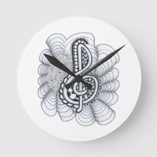 Muziekbeschermers Verhandelbaar Clef Design Ronde Klok