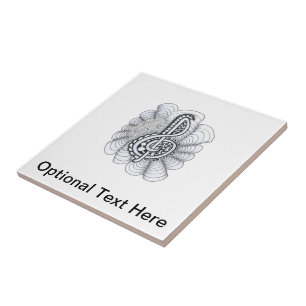 Muziekbeschermers Verhandelbaar Clef Design Tegeltje