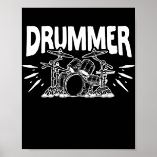 Muziekbeukenonderwijzer Drummer set Poster