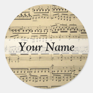 muziekblad ronde sticker