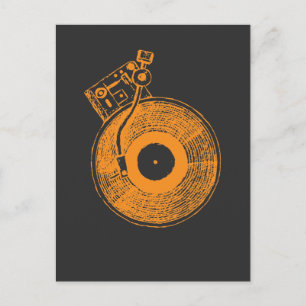 Muziekcadeau voor Vinyl Record Player Platenspeler Briefkaart