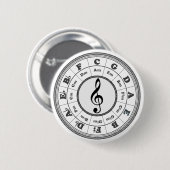 Muziekcirkel van vijf ronde button 5,7 cm (Voorkant /achterkant)