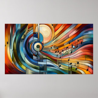 Muziekcompositie - lyrisch abstract stuk 04 poster