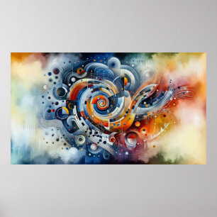 Muziekcompositie - lyrisch abstract stuk 06 poster