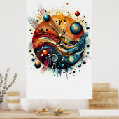Muziekcompositie - lyrisch abstract stuk 10 poster (Keuken)