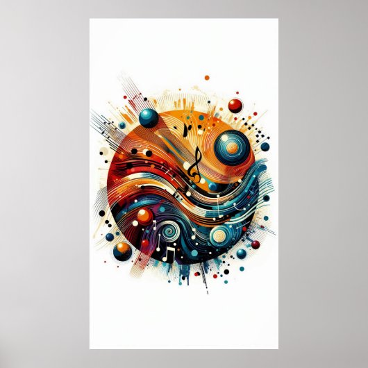 Muziekcompositie - lyrisch abstract stuk 10 poster (Voorkant)