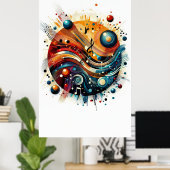 Muziekcompositie - lyrisch abstract stuk 10 poster (Thuiskantoor)