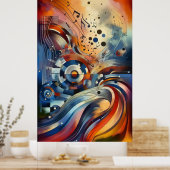 Muziekcompositie - lyrisch abstract stuk 13 poster (Keuken)