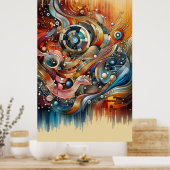 Muziekcompositie - lyrisch abstract stuk 15 poster (Keuken)