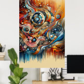 Muziekcompositie - lyrisch abstract stuk 15 poster (Thuiskantoor)