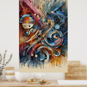 Muziekcompositie - lyrisch abstract stuk 16 poster (Keuken)