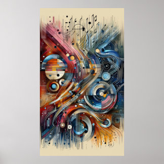 Muziekcompositie - lyrisch abstract stuk 16 poster