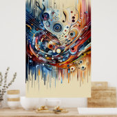 Muziekcompositie - lyrisch abstract stuk 18 poster (Keuken)