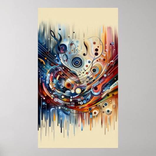Muziekcompositie - lyrisch abstract stuk 18 poster (Voorkant)