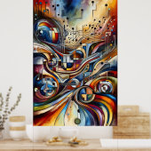 Muziekcompositie - lyrisch abstract stuk 19 poster (Keuken)