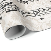 Muziekcompositie op Damask Cadeaupapier (Rol Hoek)