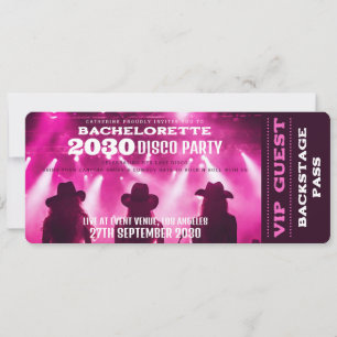 Muziekconcert VIP Ticket Bachelorette Party Kaart