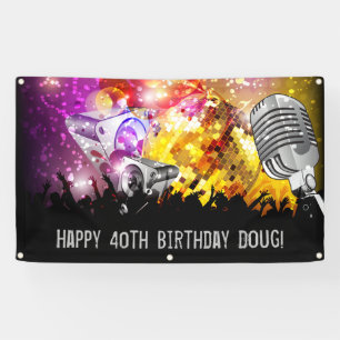 Muziekdansfeest gepersonaliseerde verjaardagsbanne spandoek