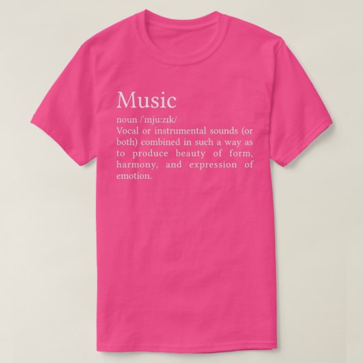Muziekdefinitie T-shirt (Design voorkant)