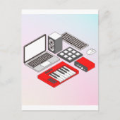 Muziekdj-apparatuur Briefkaart (Voorkant)