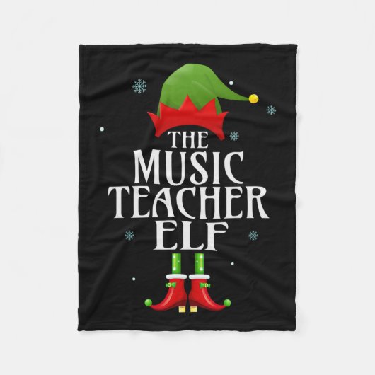 Muziekdocent Elf Xmas Matching Family Group Chris Fleece Deken (Voorkant)