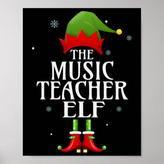 Muziekdocent Elf Xmas Matching Family Group Chris Poster (Voorkant)