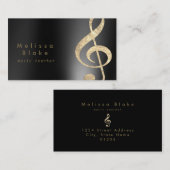 muziekdocent faux foil treble visitekaartje (Voorkant / Achterkant)