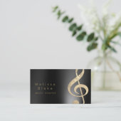 muziekdocent faux foil treble visitekaartje (Staand voorkant)