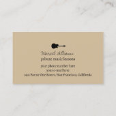 Muziekdocent gitaar beige visitekaartje (Achterkant)