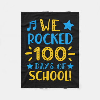 Muziekdocent - Happy 100th Day of School We Rocke Fleece Deken