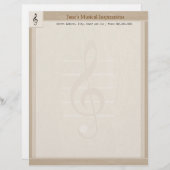 Muziekdocent Letterhead Briefpapier Briefhoofd (Voorkant / Achterkant)