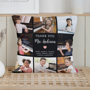 Muziekdocent Waardering Fotocollage Zwart Kussen