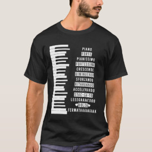 Muziekdynamica Theorie Muzikanten Piano 1 T-shirt