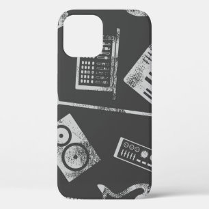 Muziekelementen:  naadloze achtergrond. iPhone 12 hoesje