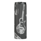 Muziekelementen:  naadloze achtergrond. thermosbeker (Achterkant)