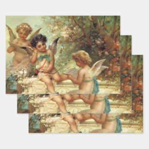 Muziekengelen door Hans Zatzka, Victorian Fine Art Inpakpapier Vel