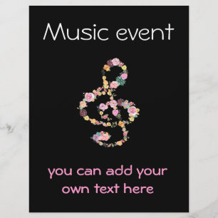 muziekevenement floral clef flyer
