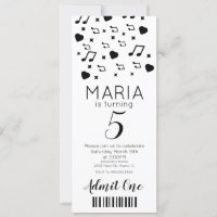 Muziekfeest met Cute Concert thema Ticket stijl
