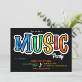 Muziekfeest Uitnodiging (Staand voorkant)