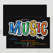 Muziekfeest Uitnodiging (Voorkant / Achterkant)