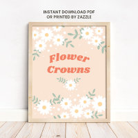 Muziekfestival Daisy-bloemenkroonprint