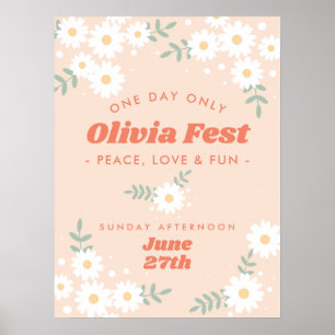 Muziekfestival Daisy Flower Welcome Sign Poster