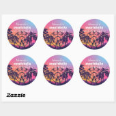 Muziekfestival | reuzenrad palmen zoet 16 ronde sticker (Vel)