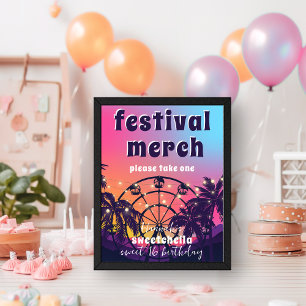Muziekfestival   Sweet 16 Festival Merch teken Poster