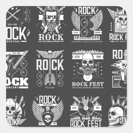 Muziekfestival Vierkante Sticker (Voorkant)