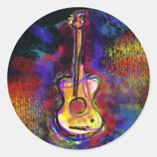 muziekgitaarinstrument ronde sticker