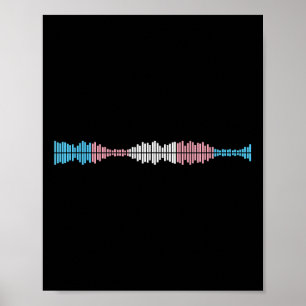 Muziekgolven Subtiele Trans Pride-vlag Transgender Poster