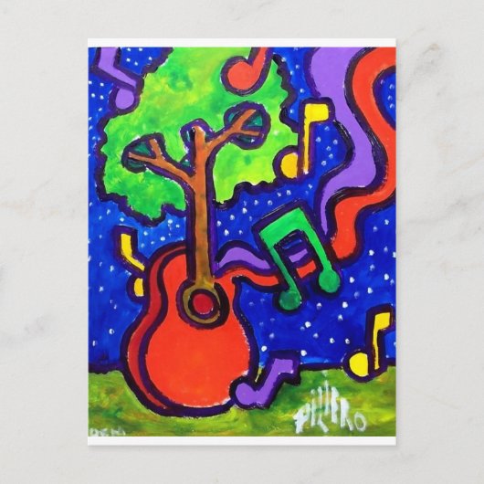 Muziekgroeten door piliero briefkaart (Voorkant)
