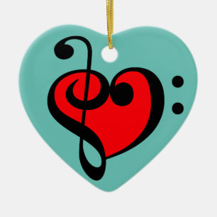 Muziekhart Keramisch Ornament