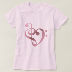 Muziekhart Roos Gold in de vorm van het liefdeshar T-shirt